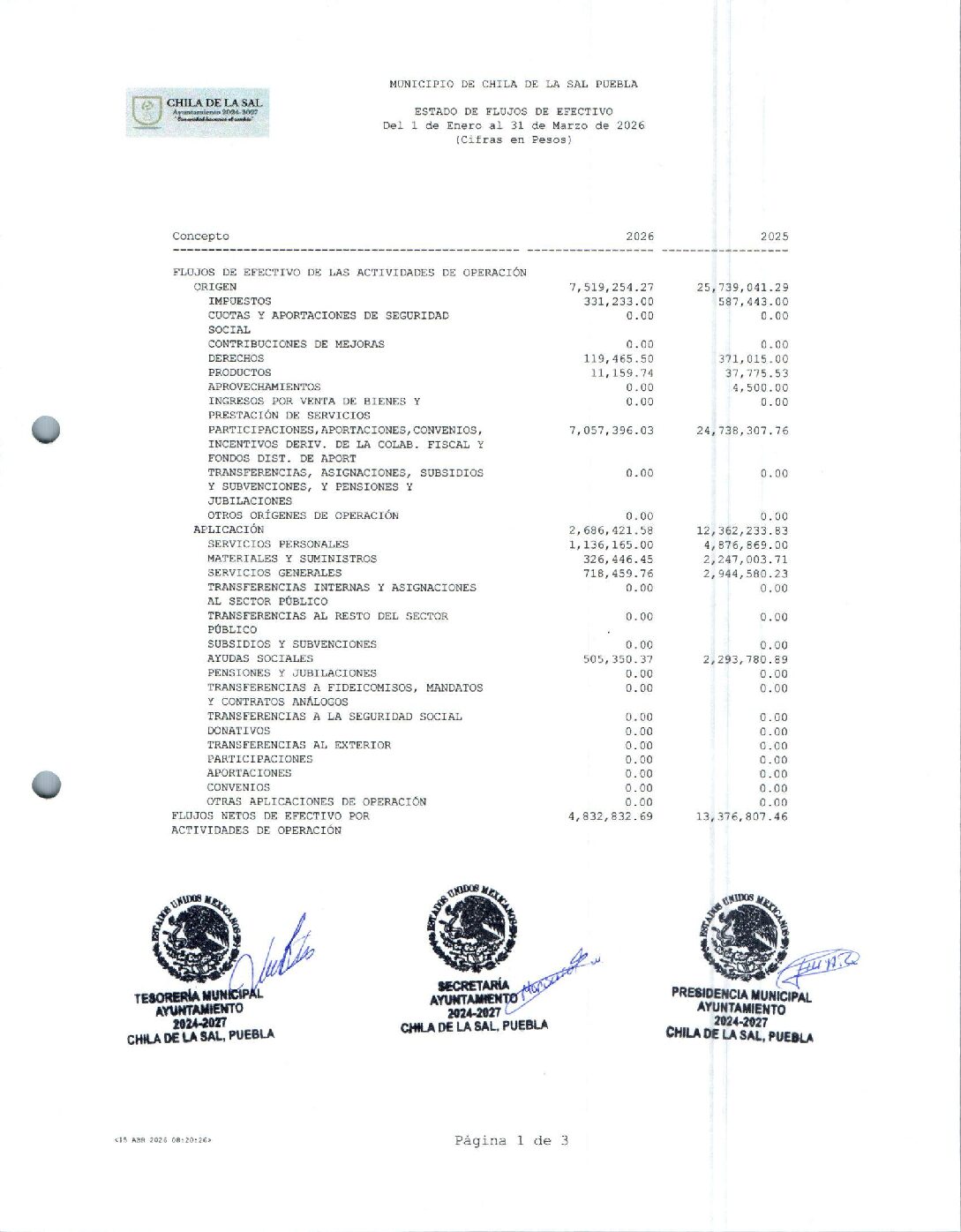 05 ESTADO DE FLUJOS DE EFECTIVO 032026