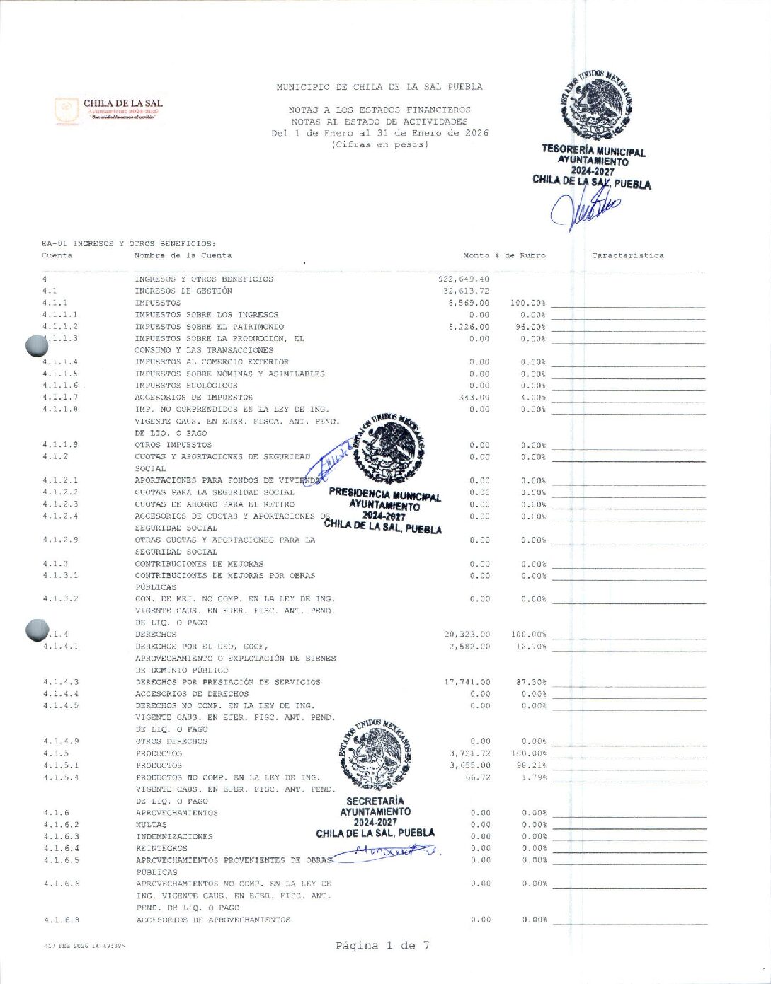09 NOTAS AL ESTADO DE ACTIVIDADES 012026