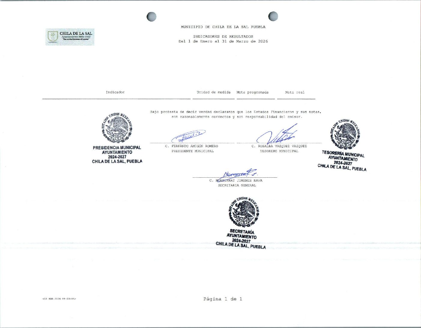 24 INDICADORES DE RESULTADOS 032026