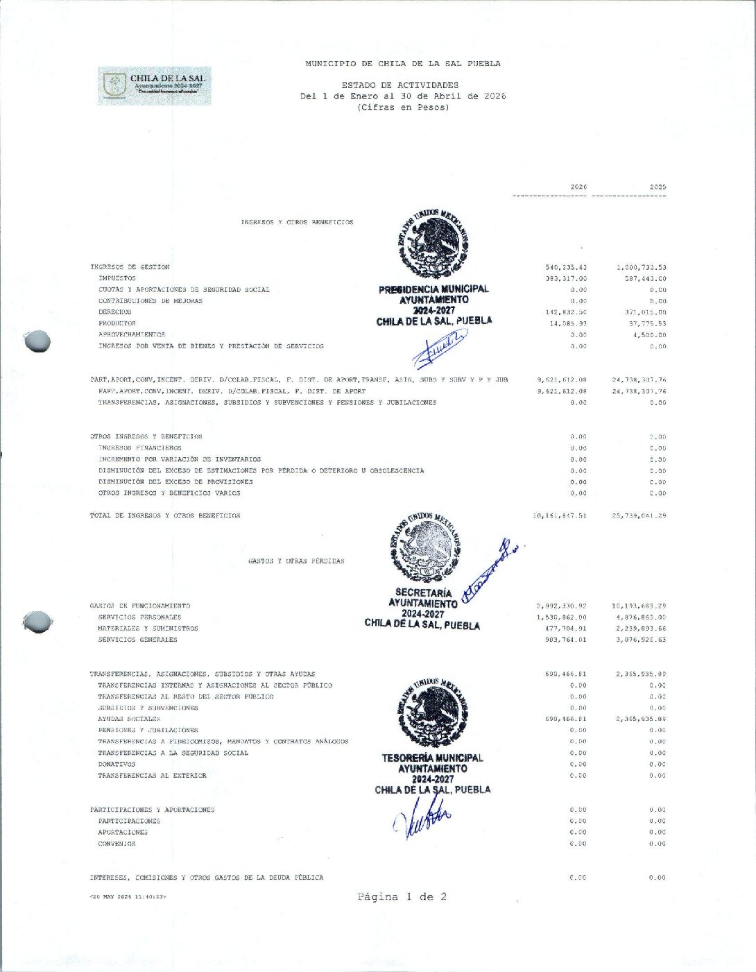 01 Estado De Actividades