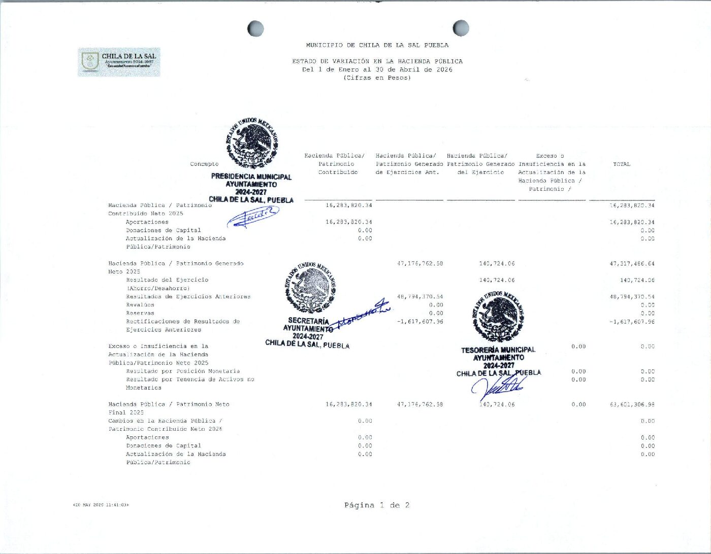 03 Estado De Variación En La Hacienda Pública