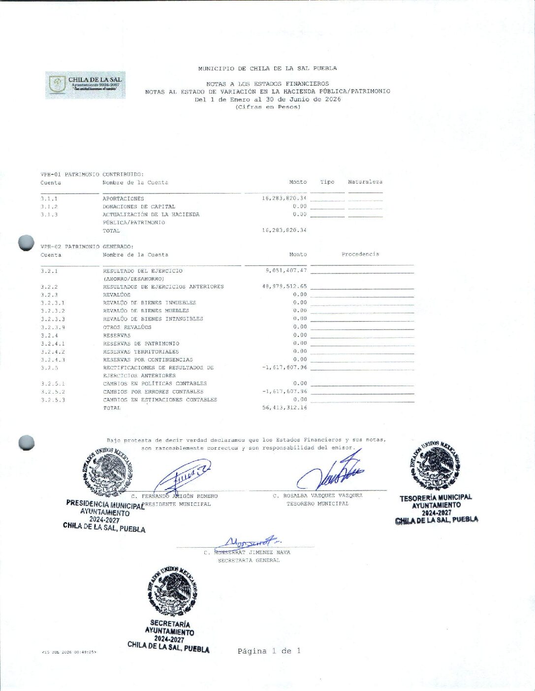 11 Notas Al Estado De Variación En La Hacienda Pública