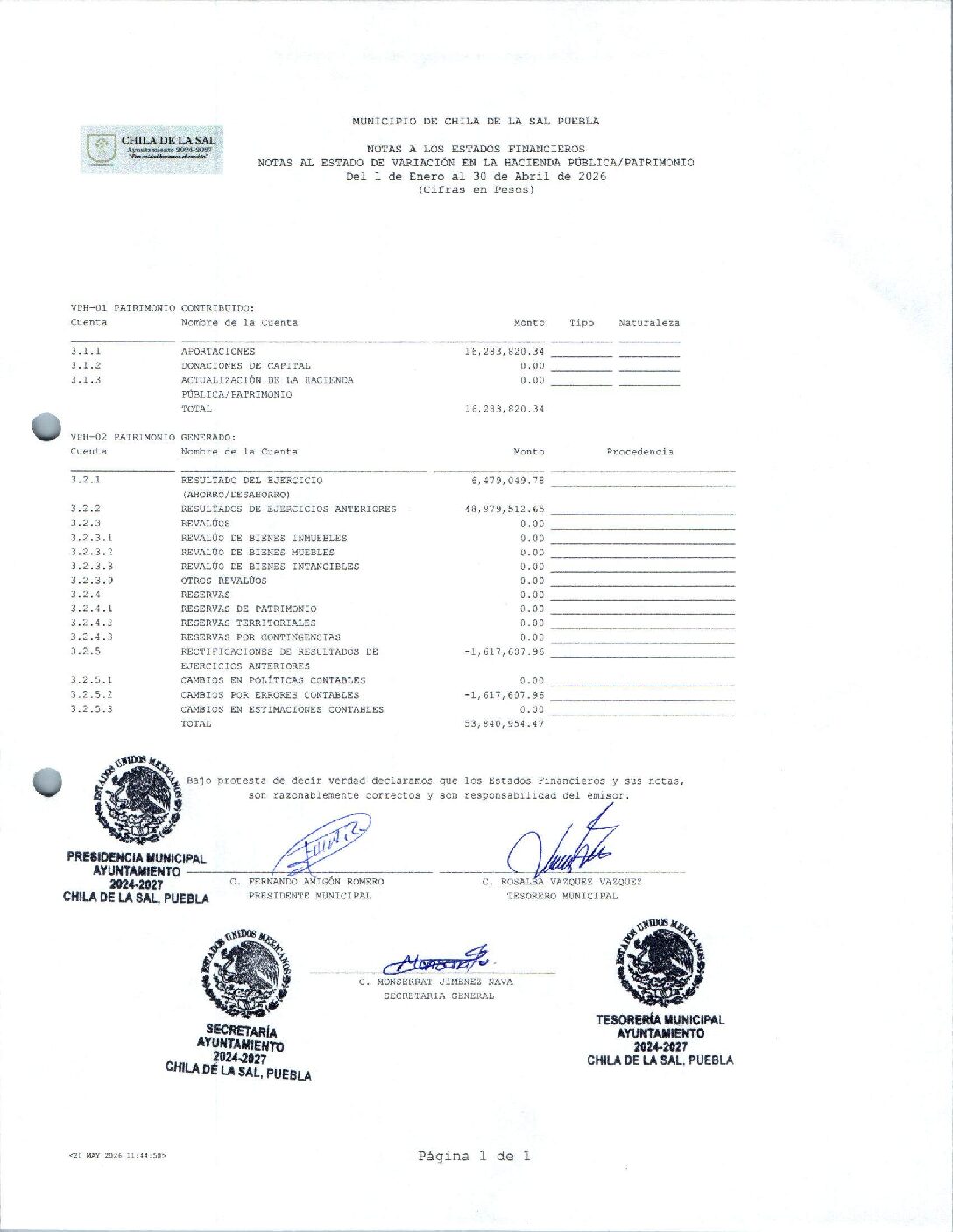 11 Notas Al Estado De Variación En La Hacienda Pública