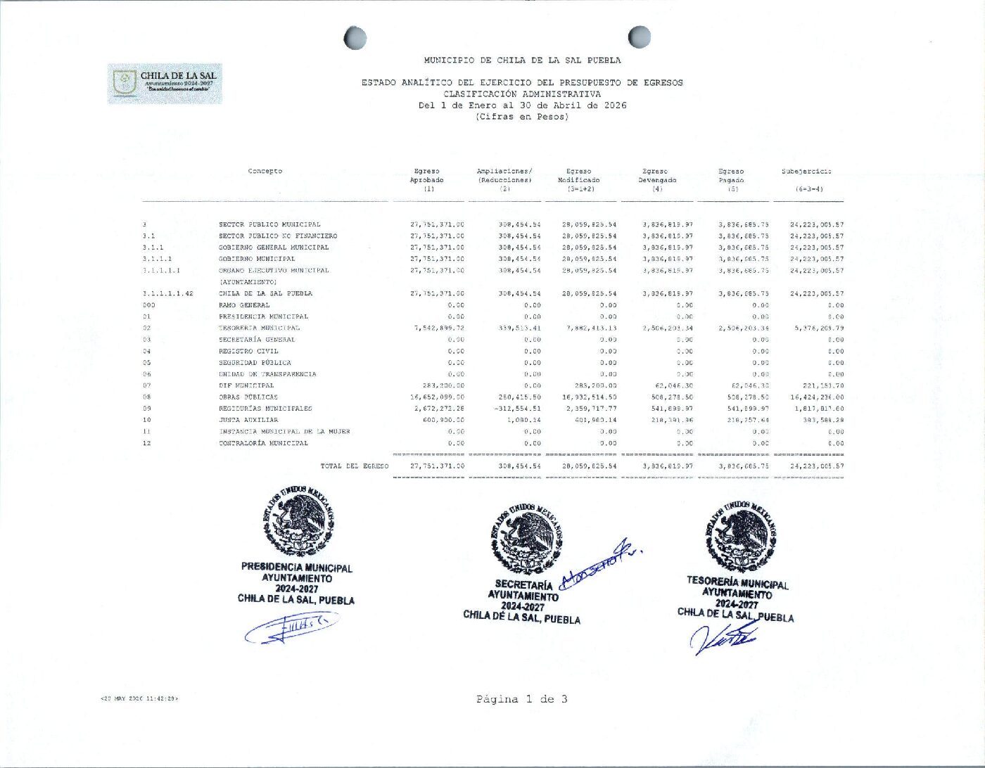 18 EA Del EPE Clasificación Administrativa