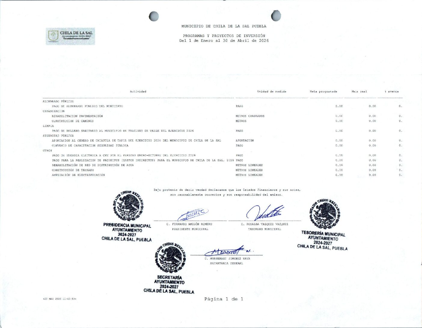 26 Programas Y Proyectos De Inversión