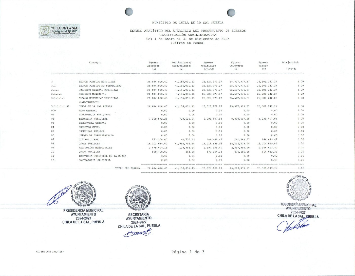 18 EA Del EPE Clasificación Administrativa